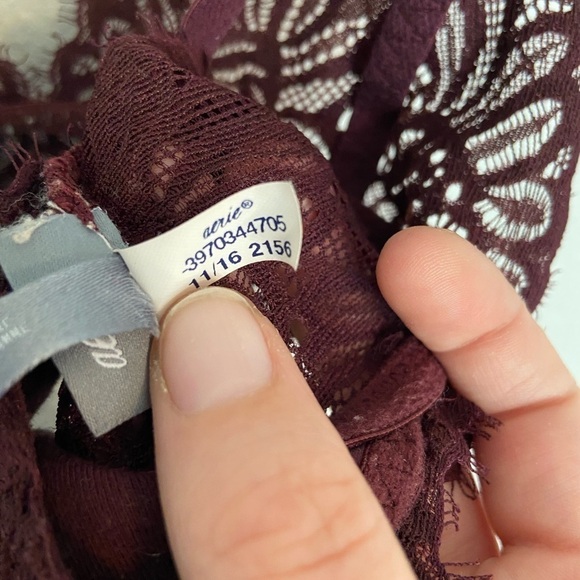 Aerie burgundy lace bralette size small - Picture 2 of 3